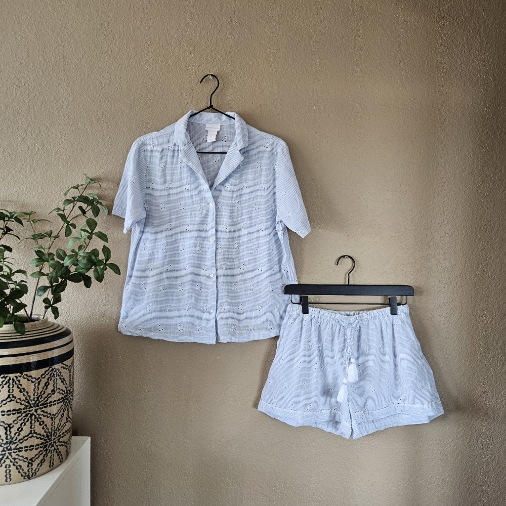 Rachel Ashwell PJ Set, Small | Blue & White